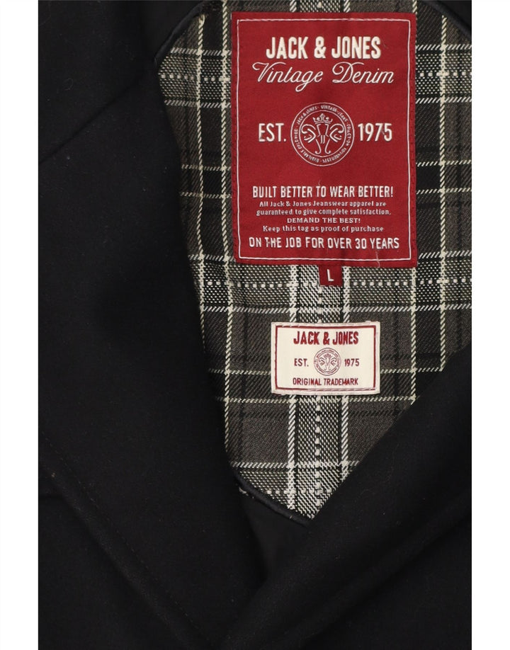 Jack & Jones Mens Pea Coat UK 40 Large Black