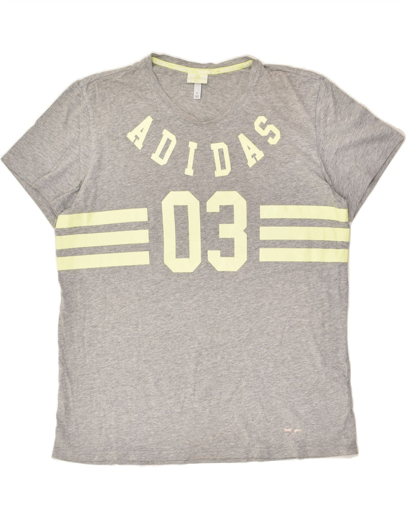 ADIDAS Mens Graphic T-Shirt Top XL Grey Cotton | Vintage Adidas | Thrift | Second-Hand Adidas | Used Clothing | Messina Hembry 