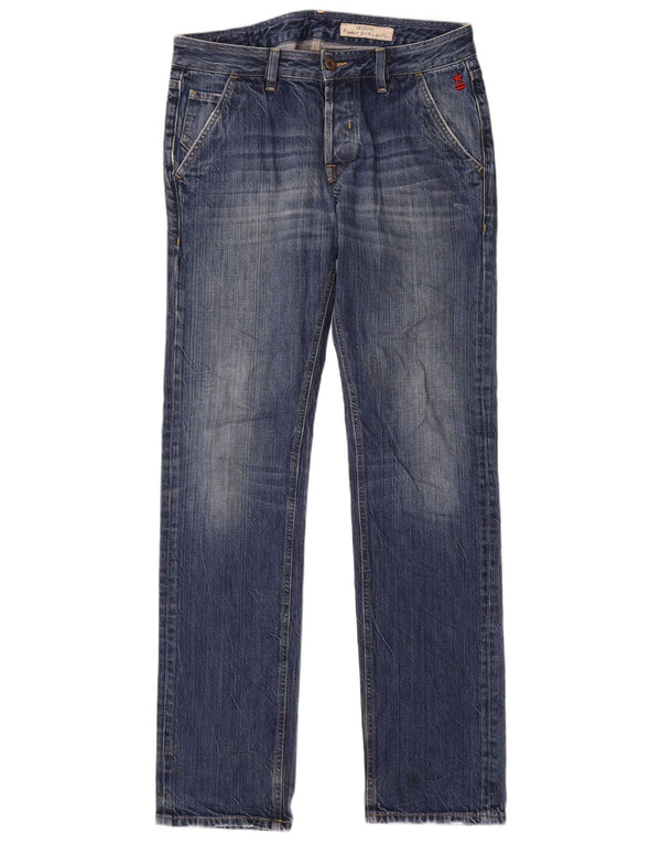 Uniform Mens Fender Fit Regular Slim Jeans W31 L34 Blue Cotton