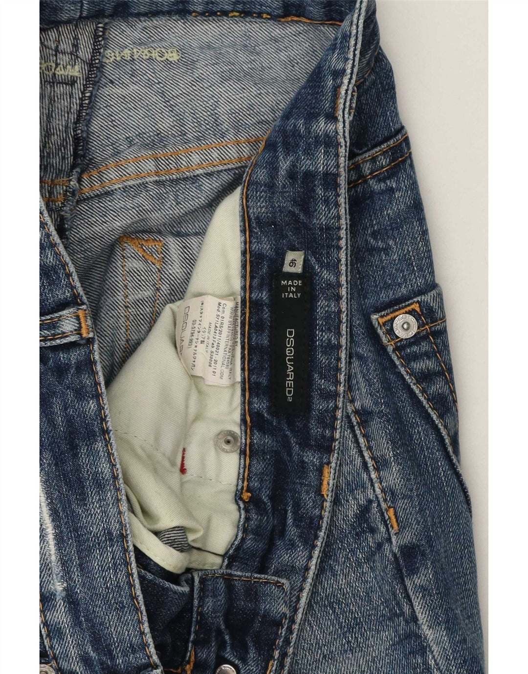 Dsquared Mens Distressed Slim Jeans IT 46 Small W32 L30 Blue Cotton