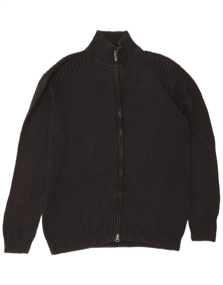 Gant Mens Cardigan Sweater XL Black Linen