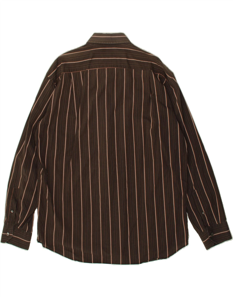 ROCCOBAROCCO Mens Shirt Size 17 43 XL Brown Striped | Vintage Roccobarocco | Thrift | Second-Hand Roccobarocco | Used Clothing | Messina Hembry 