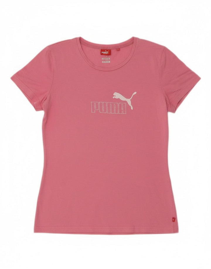 Puma Womens Graphic T-Shirt Top UK 14 Medium Pink