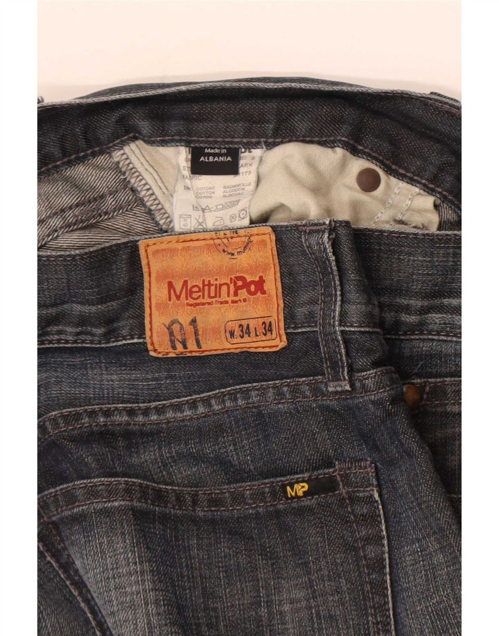 Meltin' Pot Mens Straight Jeans W34 L28 Blue Cotton