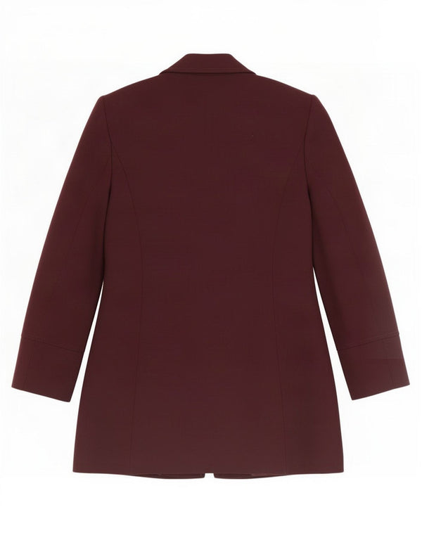 Marks & Spencer Womens Longline Blazer Jacket UK 10 Small Burgundy