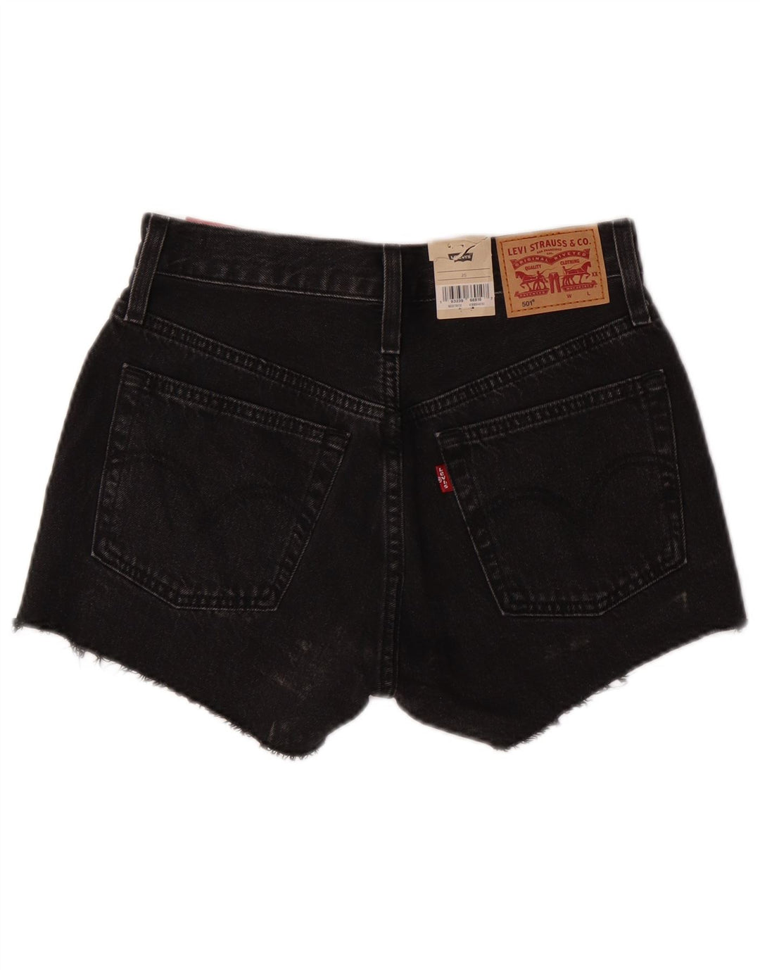 LEVI'S Womens 501 Denim Shorts W25 XS Black Cotton