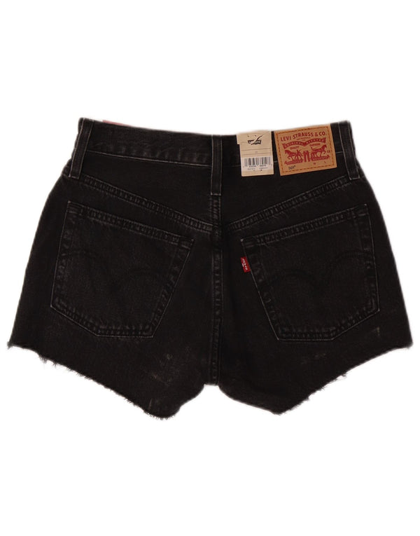 LEVI'S Womens 501 Denim Shorts W25 XS Black Cotton