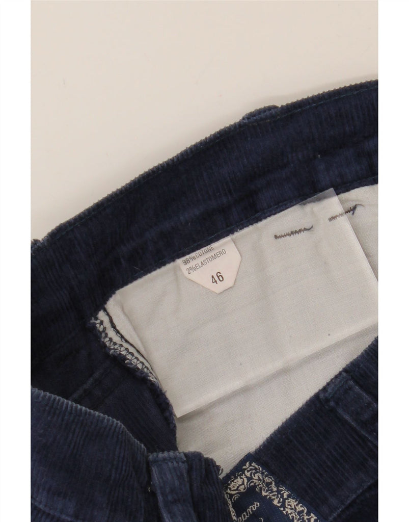 WAMPUM Womens High Waist Corduroy Trousers IT 46 Large W30 L24 Navy Blue Vintage Wampum and Second-Hand Wampum from Messina Hembry 