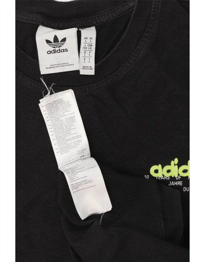 Adidas Mens Graphic T-Shirt Top Large Black Cotton