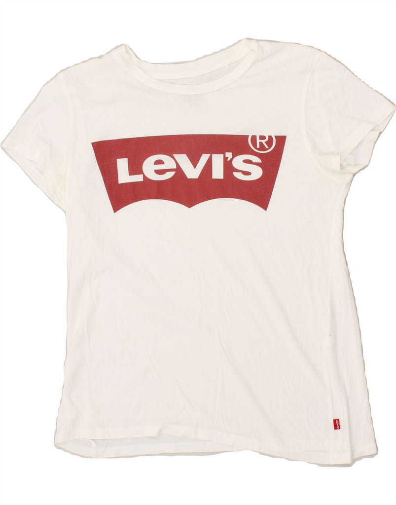 LEVI'S Womens Graphic T-Shirt Top UK 6 XS White Cotton | Vintage Levi's | Thrift | Second-Hand Levi's | Used Clothing | Messina Hembry 