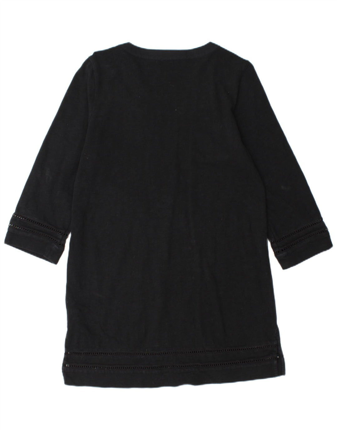 J. Crew Womens 3/4 Sleeve Tunic Dress UK 14 Medium Black Cotton