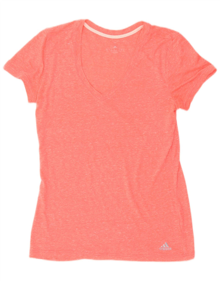 ADIDAS Womens T-Shirt Top UK 8/10 Small Pink Flecked