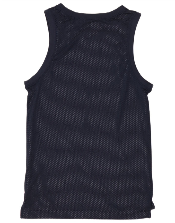 NIKE Mens Graphic Vest Top Small Navy Blue Polyester