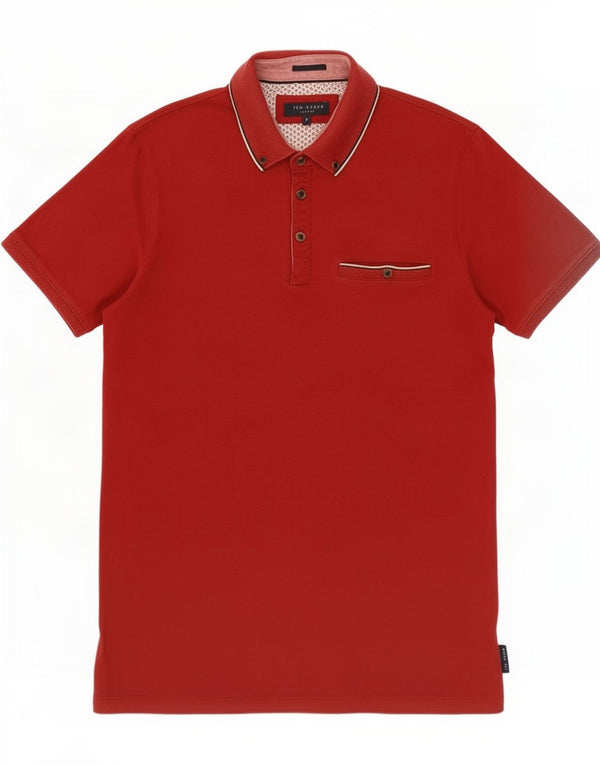 Ted Baker Mens Polo Shirt Size 3 Medium Red