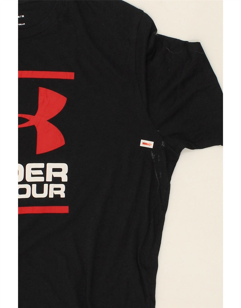 UNDER ARMOUR Mens Heat Gear Graphic T-Shirt Top Medium Black | Vintage Under Armour | Thrift | Second-Hand Under Armour | Used Clothing | Messina Hembry 