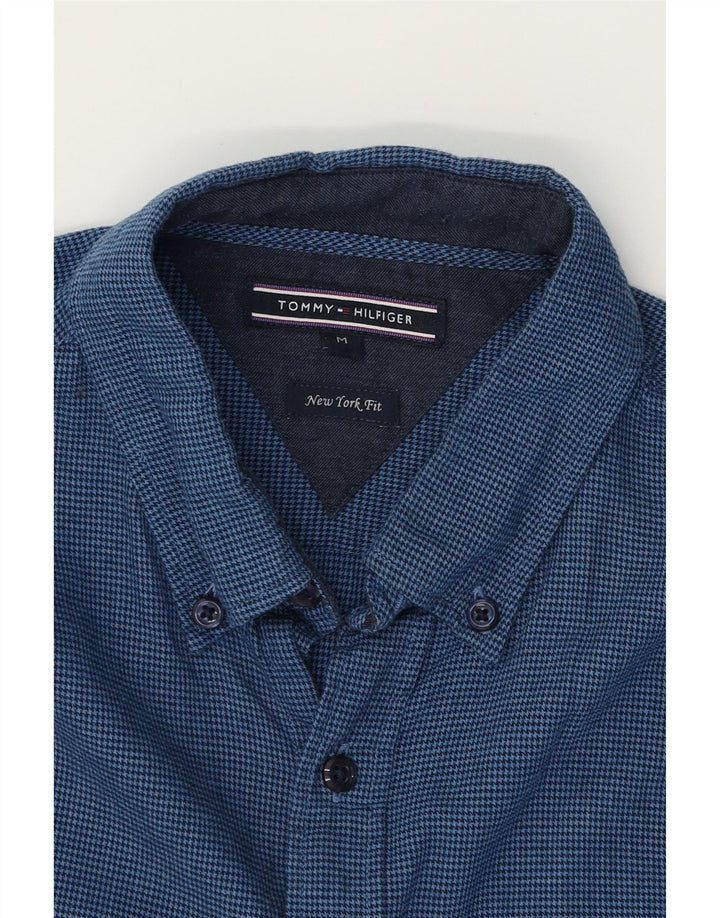 TOMMY HILFIGER Mens New York Fit Flannel Shirt Medium Navy Blue Vintage Tommy Hilfiger and Second-Hand Tommy Hilfiger from Messina Hembry 