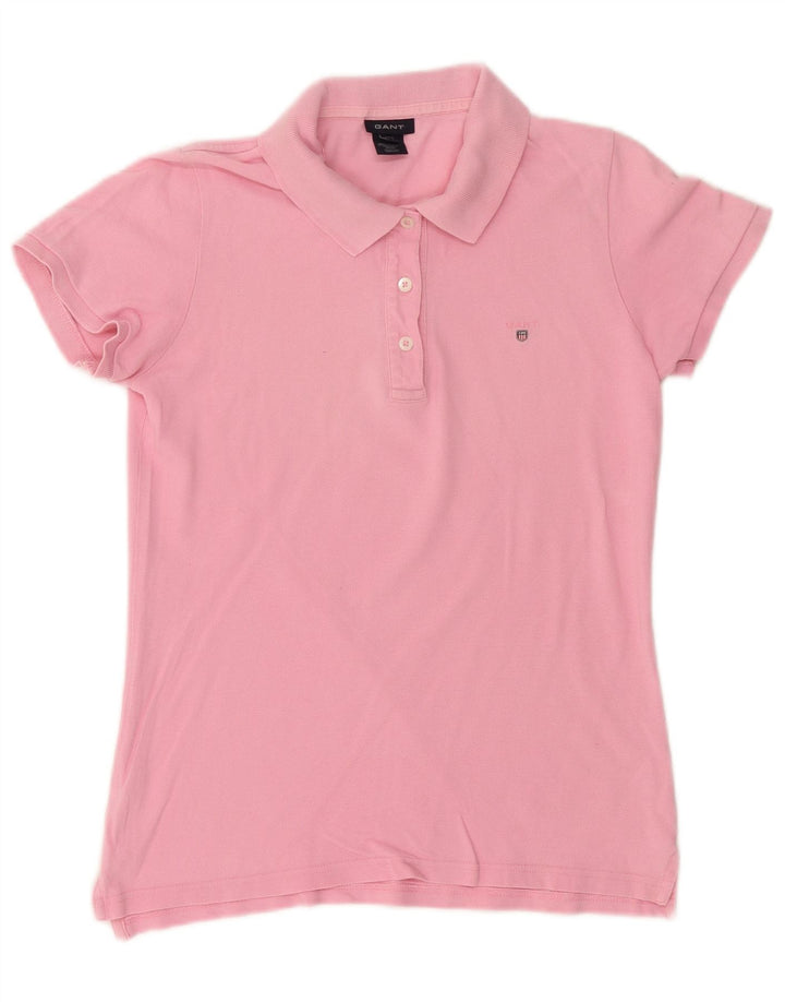 Gant Womens Polo Shirt UK 14 Medium Pink Cotton