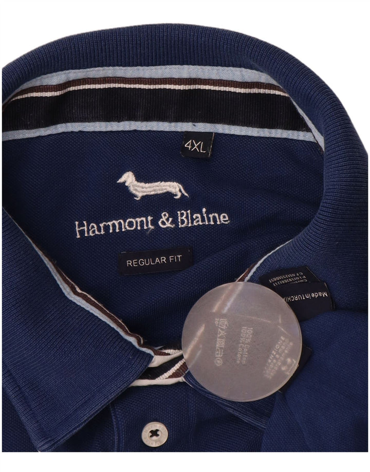 HARMONT & BLAINE Mens Regular Fit Polo Shirt 4XL Navy Blue Cotton