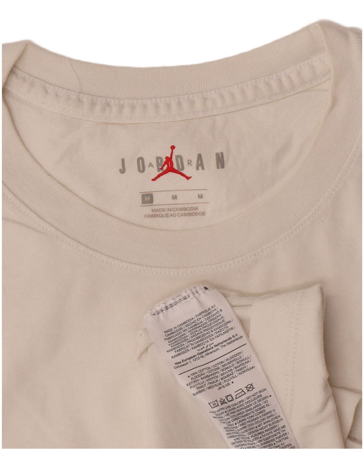 Jordan Mens Graphic T-Shirt Top Medium White Cotton