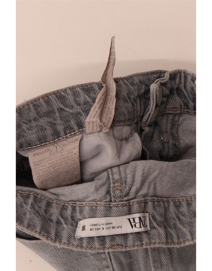 Zara Womens Distressed Wide Leg Jeans EU 38 Medium W28 L26 Blue Cotton