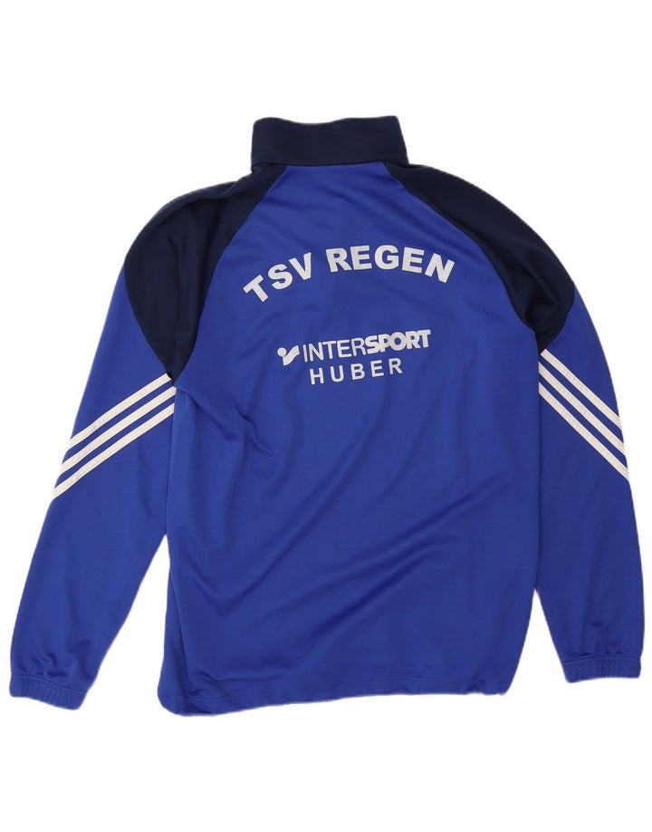 Adidas Mens Graphic Zip Neck Pullover Tracksuit Top Large Blue Colourblock
