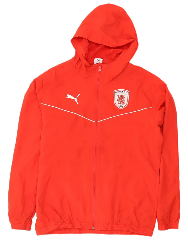 Puma Mens Berwick City Hooded Tracksuit Top Jacket Large Red Polyester