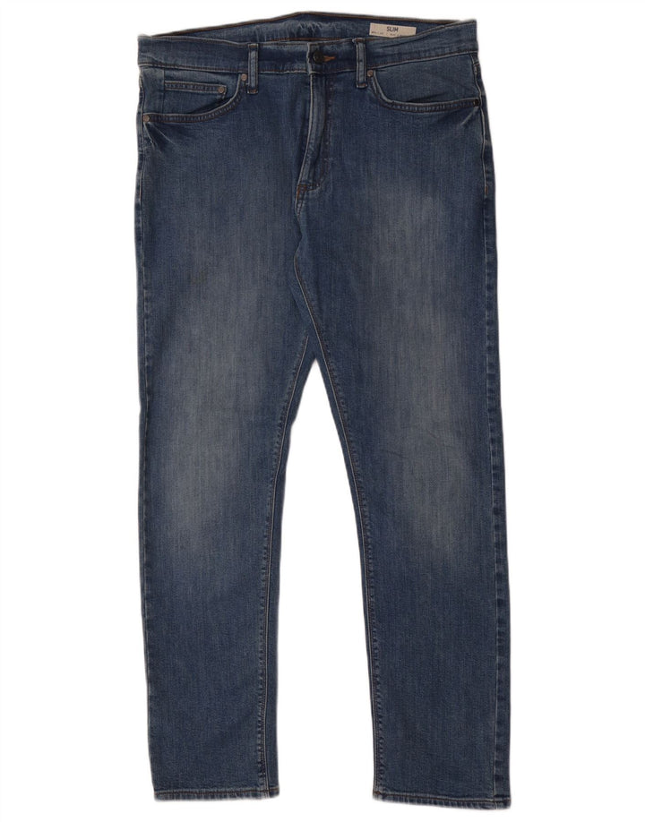Marks & Spencer Mens Slim Jeans W34 L31 Blue Cotton