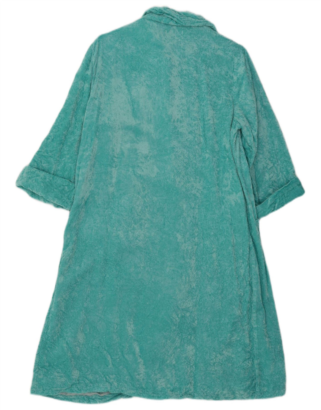 Vintage Womens Velour Robe Dress UK 14 Medium Blue