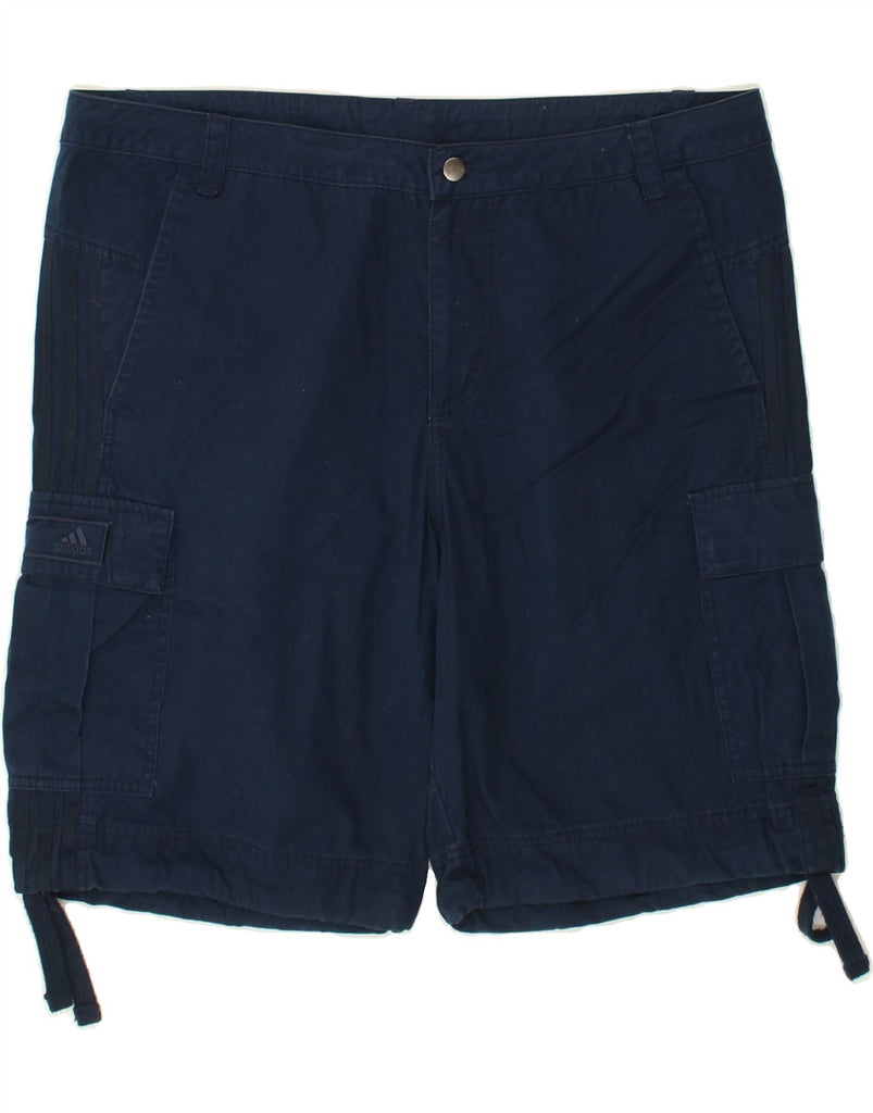 ADIDAS Mens Cargo Shorts XL W42 Navy Blue Cotton | Vintage Adidas | Thrift | Second-Hand Adidas | Used Clothing | Messina Hembry 