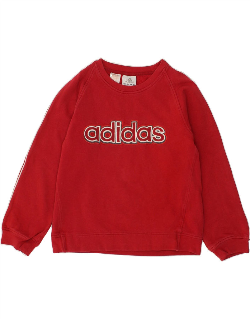 ADIDAS Boys Graphic Sweatshirt Jumper 11-12 Years Red Cotton | Vintage Adidas | Thrift | Second-Hand Adidas | Used Clothing | Messina Hembry 