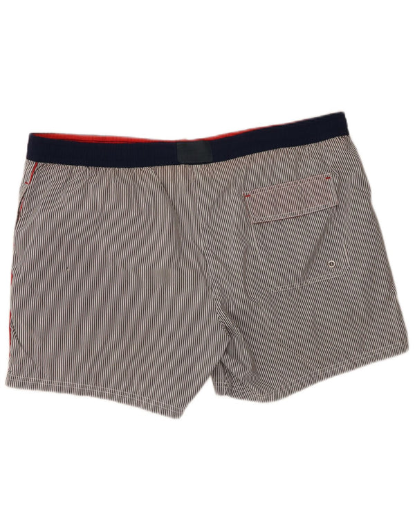 Lacoste Mens Swimming Shorts XL  Navy Blue Pinstripe Cotton