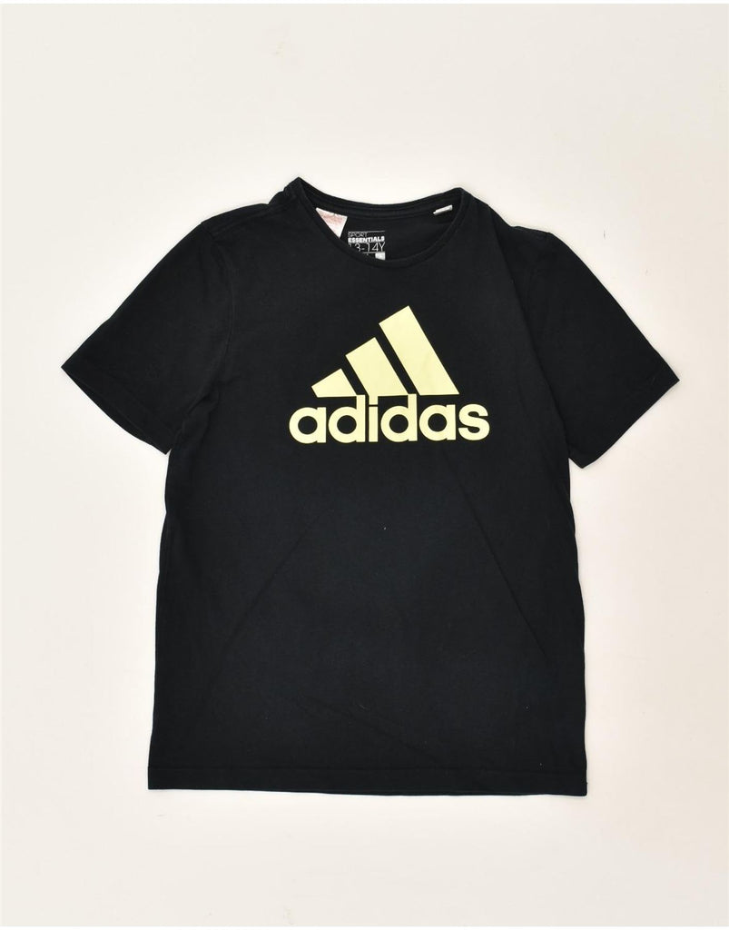 ADIDAS Boys Climalite Graphic T-Shirt Top 13-14 Years Navy Blue Cotton | Vintage Adidas | Thrift | Second-Hand Adidas | Used Clothing | Messina Hembry 