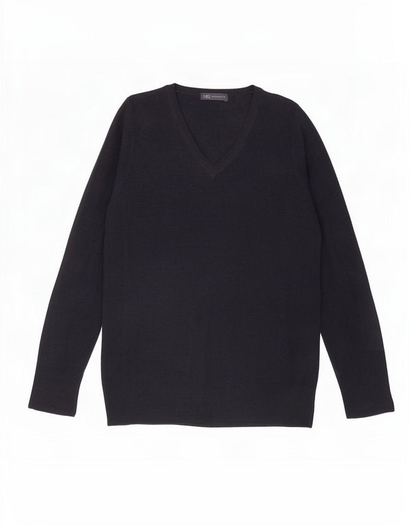 Marks & Spencer Womens V-Neck Jumper Sweater UK 16 Large Navy Blue