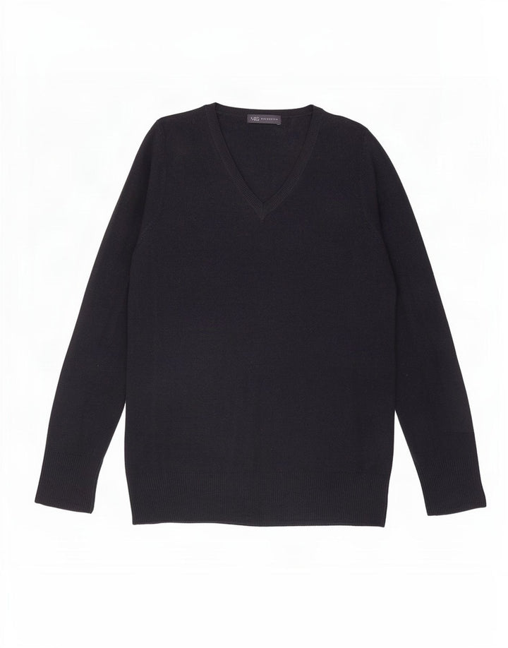Marks & Spencer Womens V-Neck Jumper Sweater UK 16 Large Navy Blue