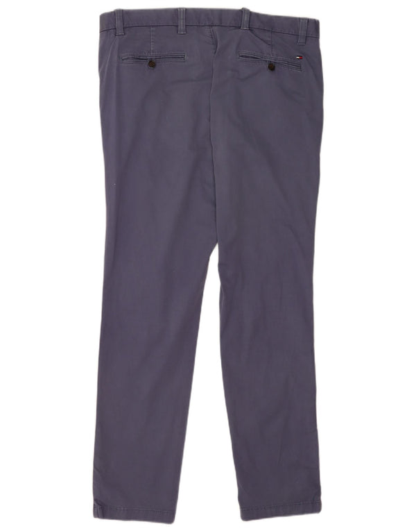 Tommy Hilfiger Mens Slim Chino Trousers W36 L32 Navy Blue Cotton