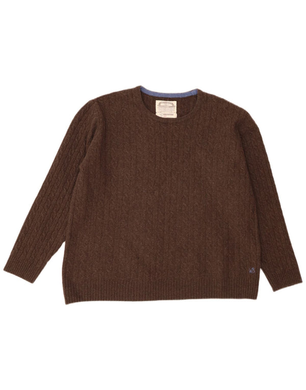 White Stuff Womens Crew Neck Jumper Sweater UK 16 Large Brown Lambswool