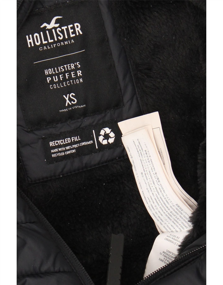 HOLLISTER Mens Hooded Padded Jacket UK 34 XS Black Nylon