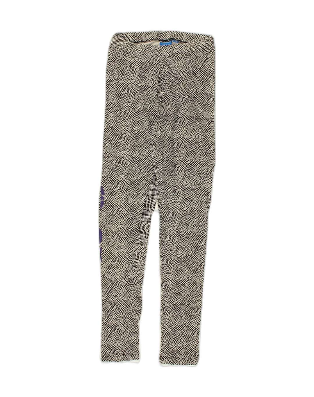 ADIDAS Womens Leggings UK 6 XS Grey Animal Print Cotton | Vintage Adidas | Thrift | Second-Hand Adidas | Used Clothing | Messina Hembry 