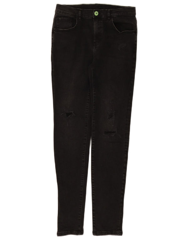 Zara Girls Skinny Jeans 13-14 Years W26 L28 Black Cotton