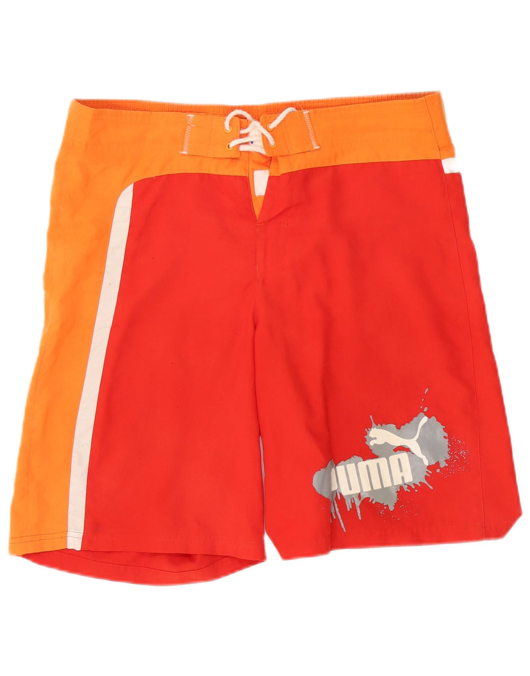 Puma Mens Graphic Swimming Shorts Medium  Red Colourblock