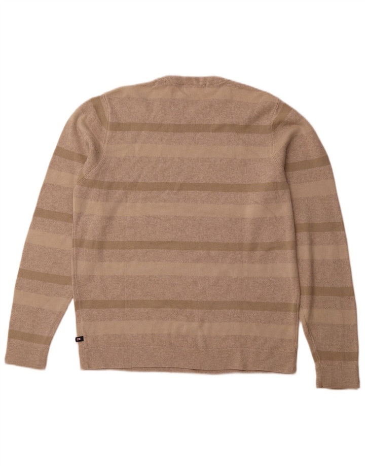 Marks & Spencer Mens Crew Neck Jumper Sweater Medium Beige Cotton