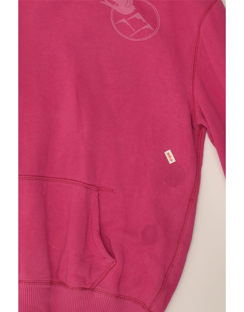 JACK WILLS Womens Graphic Hoodie Jumper UK 14 Large Pink Cotton | Vintage Jack Wills | Thrift | Second-Hand Jack Wills | Used Clothing | Messina Hembry 