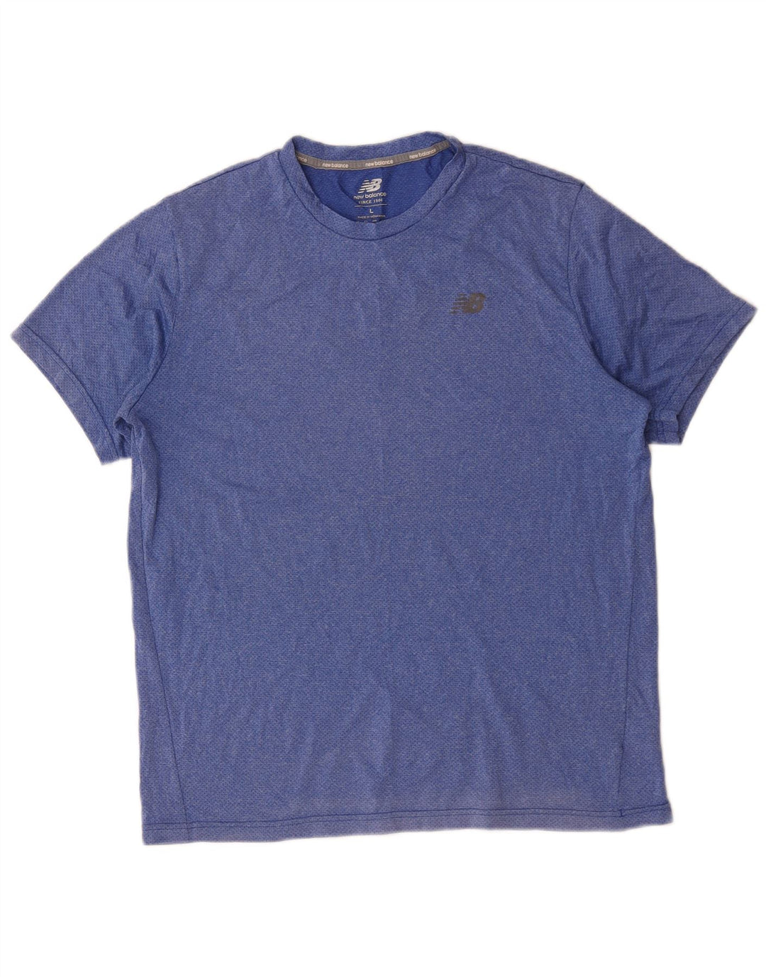 New Balance Mens T-Shirt Top Large Blue Polyester