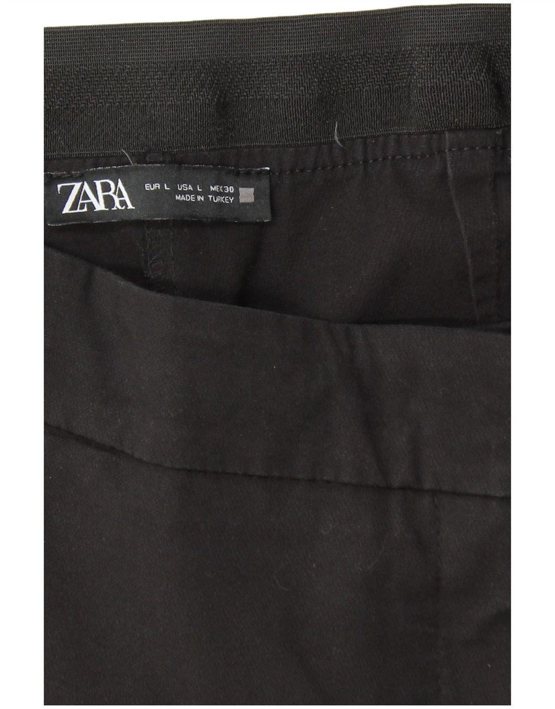 ZARA Womens Slim Casual Trousers Large W32 L26 Black