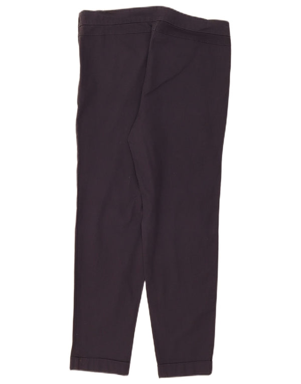 Zara Womens Straight Casual Trousers Large W32 L27 Navy Blue Cotton