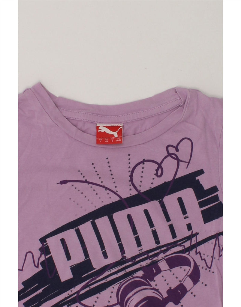 PUMA Girls Graphic Top Long Sleeve 7-8 Years Small Purple | Vintage Puma | Thrift | Second-Hand Puma | Used Clothing | Messina Hembry 