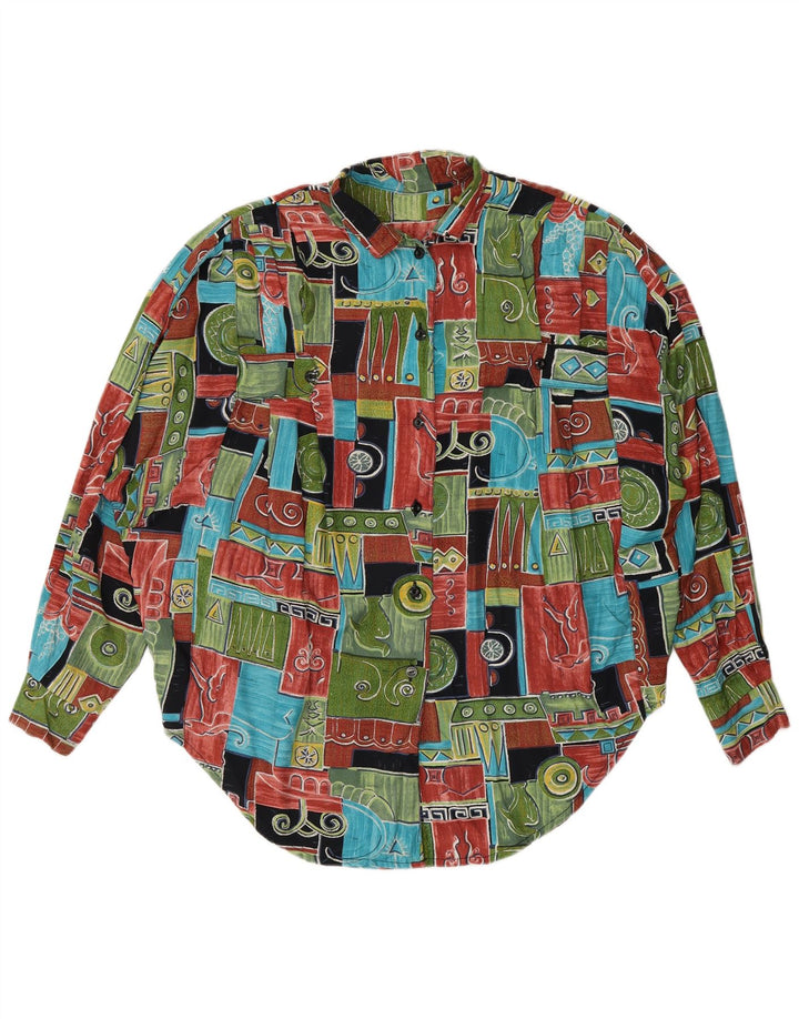 Vintage Womens Shirt Blouse UK 20 2XL Multicoloured Patchwork