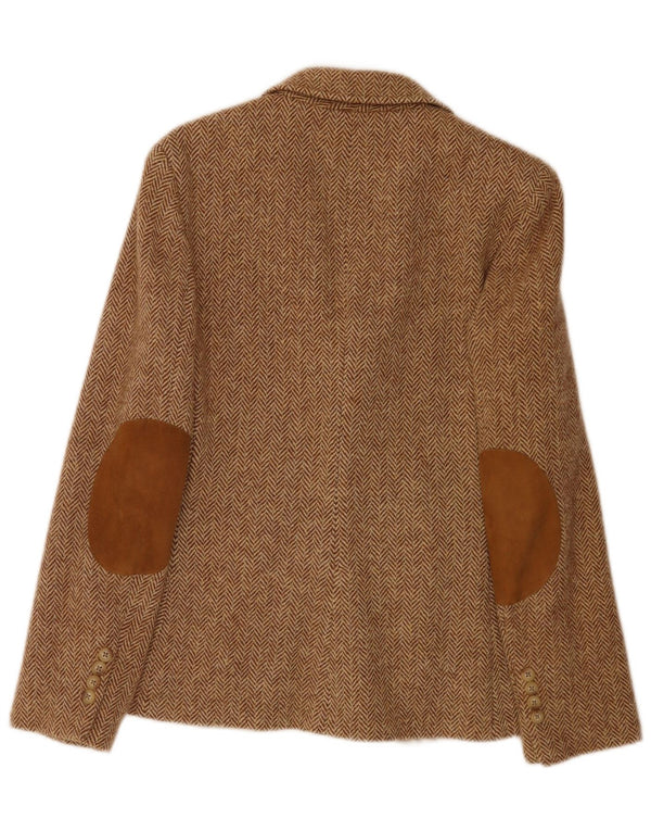 Ralph Lauren Womens 2 Button Blazer Jacket US 4 Small Brown Herringbone