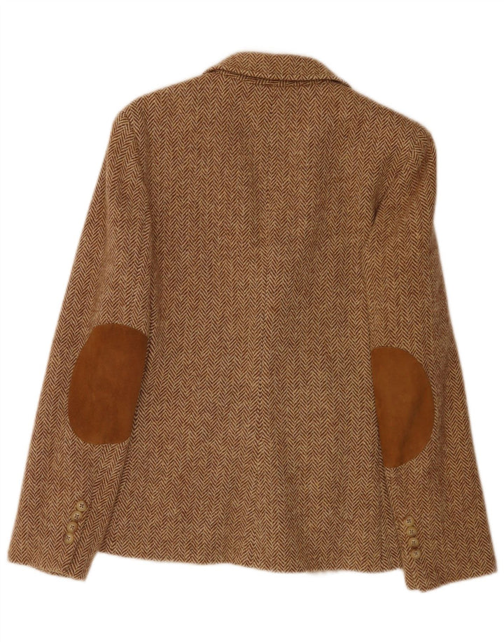 Ralph Lauren Womens 2 Button Blazer Jacket US 4 Small Brown Herringbone
