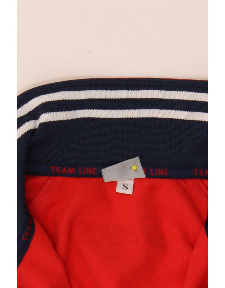Asics Womens Tracksuit Top Jacket UK 8 Small Red Colourblock